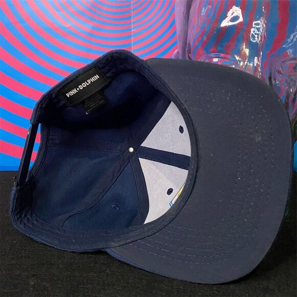 Pink Dolphin Blue Snapback Hat Unisex Adjustable Flat Bill Cap - Picture 6 of 7